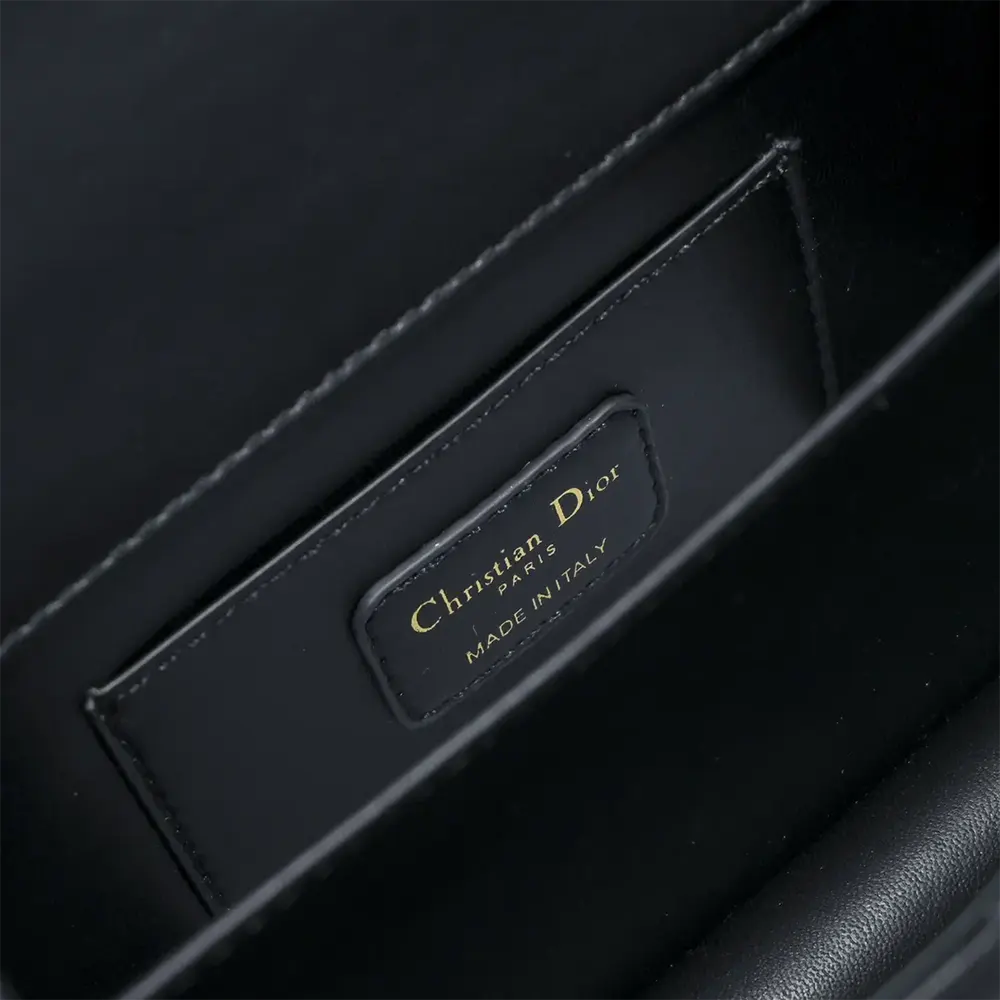 Dior Women Mini Dior Ange Bag Black Macrocannage Calfskin - image 10