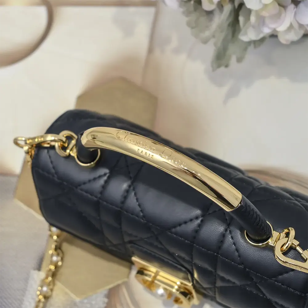 Dior Women Mini Dior Ange Bag Black Macrocannage Calfskin - image 6