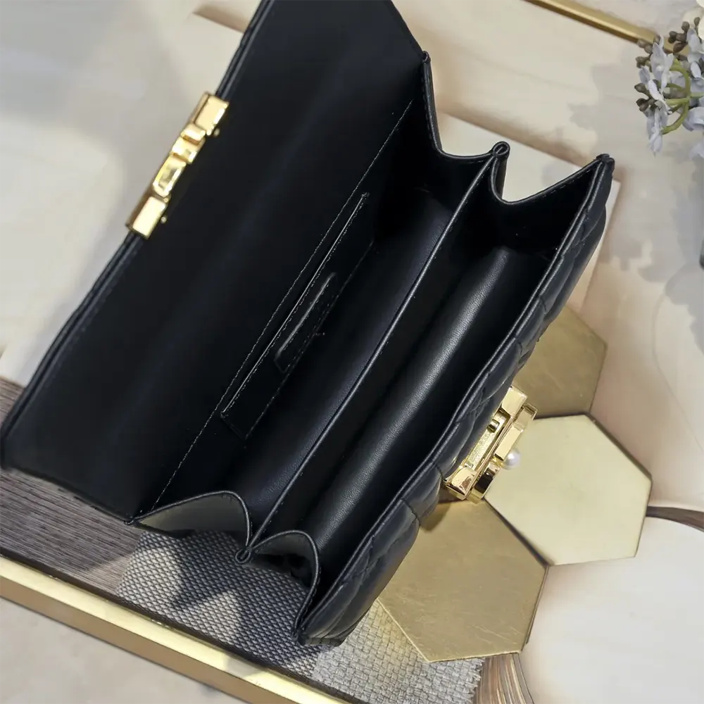 Dior Women Mini Dior Ange Bag Black Macrocannage Calfskin - image 7