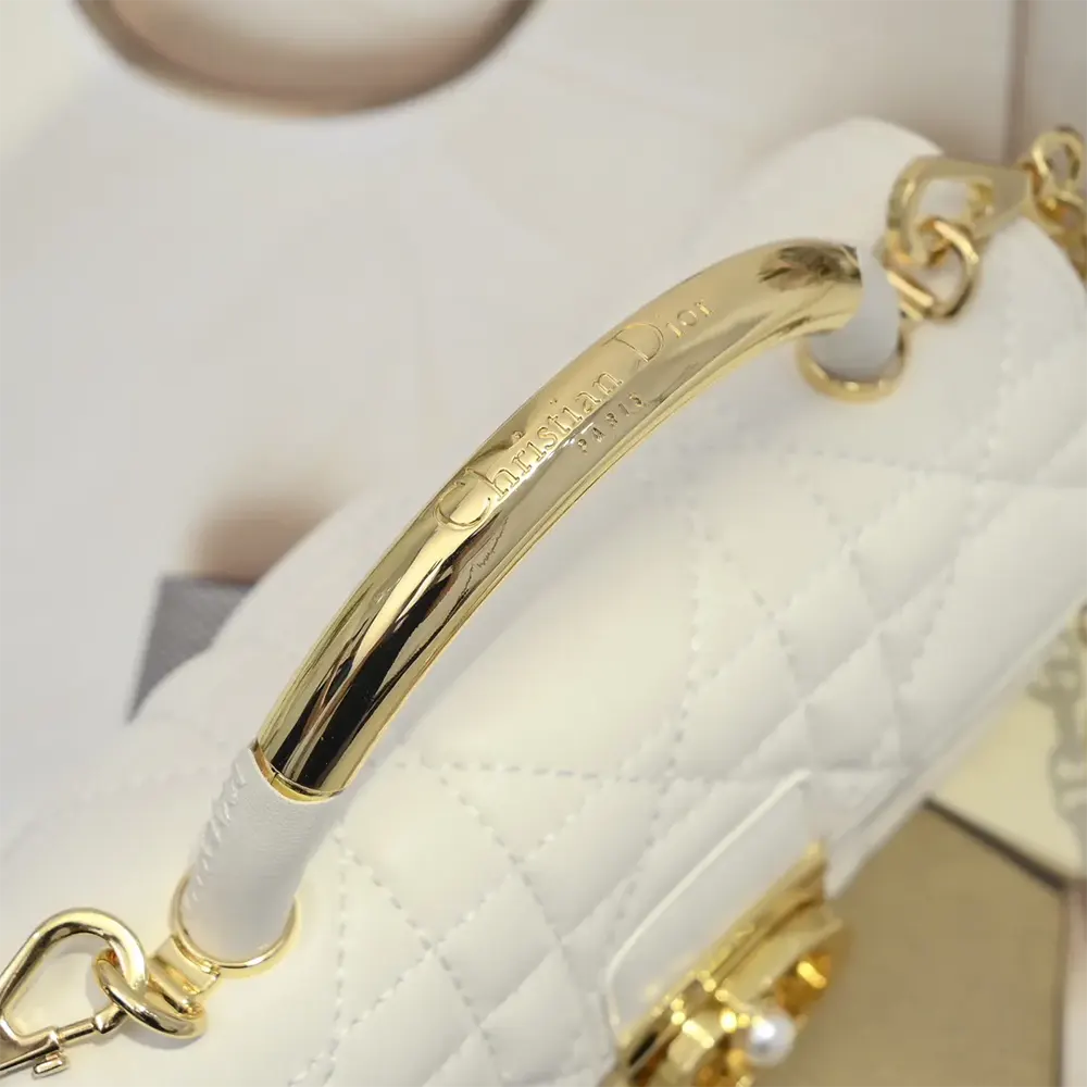 Dior Women Mini Dior Ange Bag Latte Macrocannage Calfskin - image 9