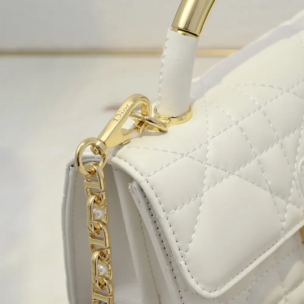 Dior Women Mini Dior Ange Bag Latte Macrocannage Calfskin - image 6
