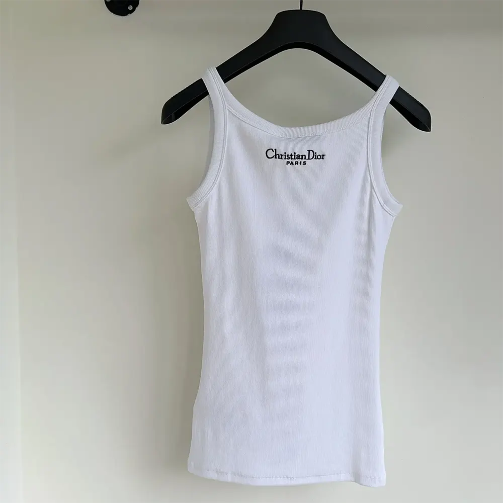 Side angle showcasing slim fit of Dior Women Tank Top