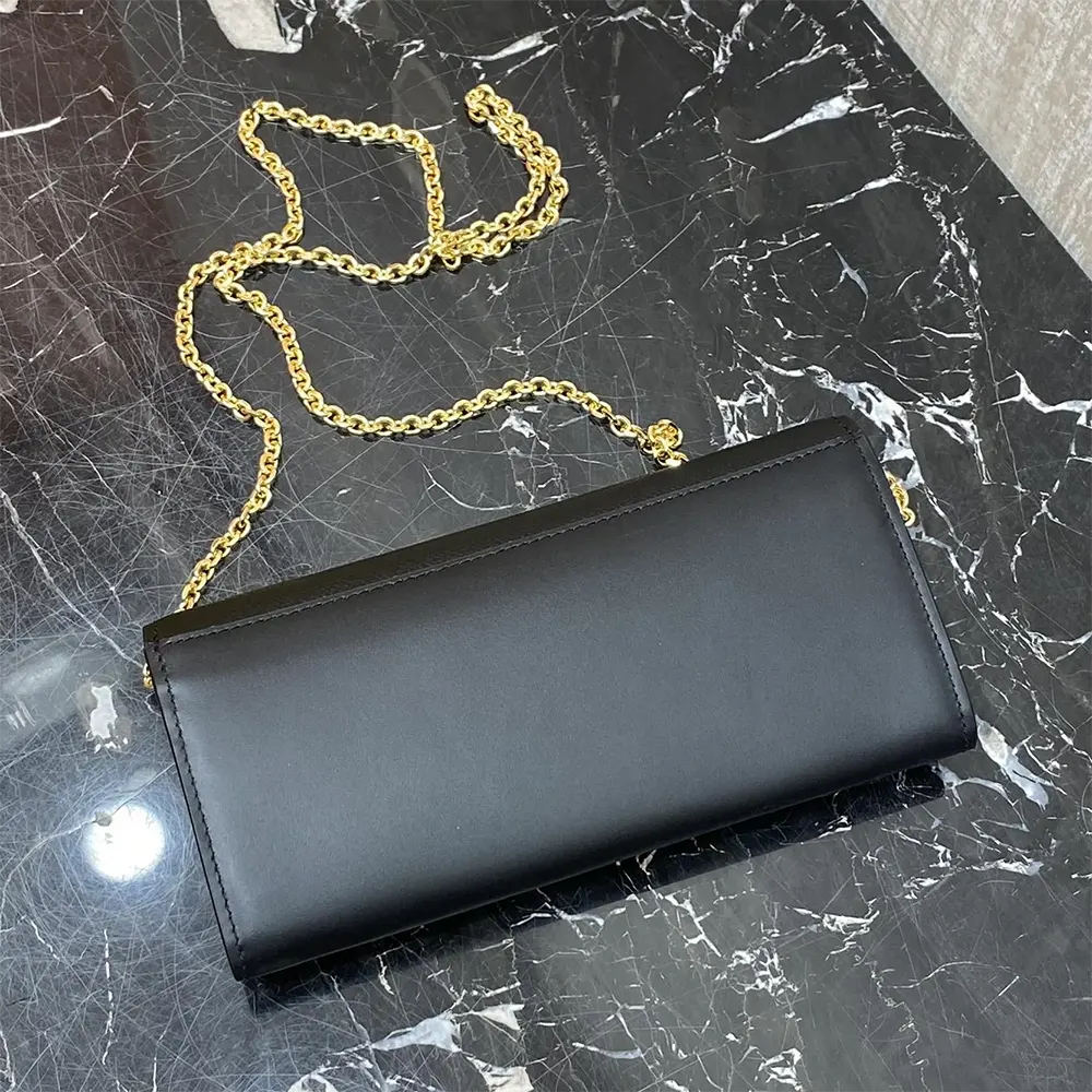 Fendi Women FF Diamonds Continental With Chain Black Leather Wallet - image 6