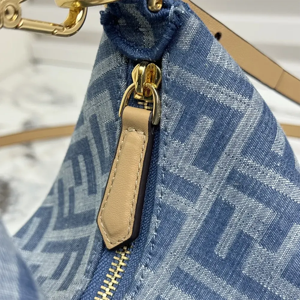 Fendi Women Fendigraphy Mini Light Blue FF Denim Fabric Mini Bag - image 7