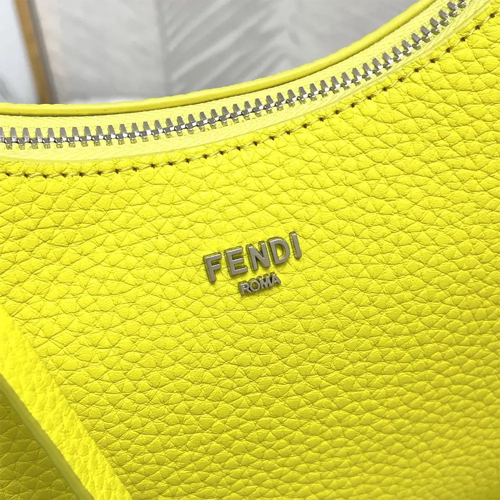 Fendi Women Mini Fendessence Small Acid Yellow Selleria Bag with 264 Hand-sewn Topstitches - image 9