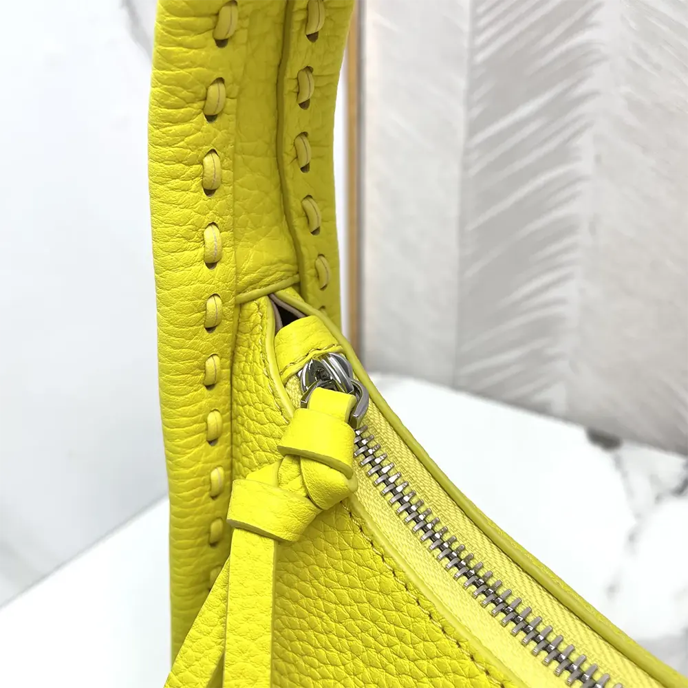 Fendi Women Mini Fendessence Small Acid Yellow Selleria Bag with 264 Hand-sewn Topstitches - image 8