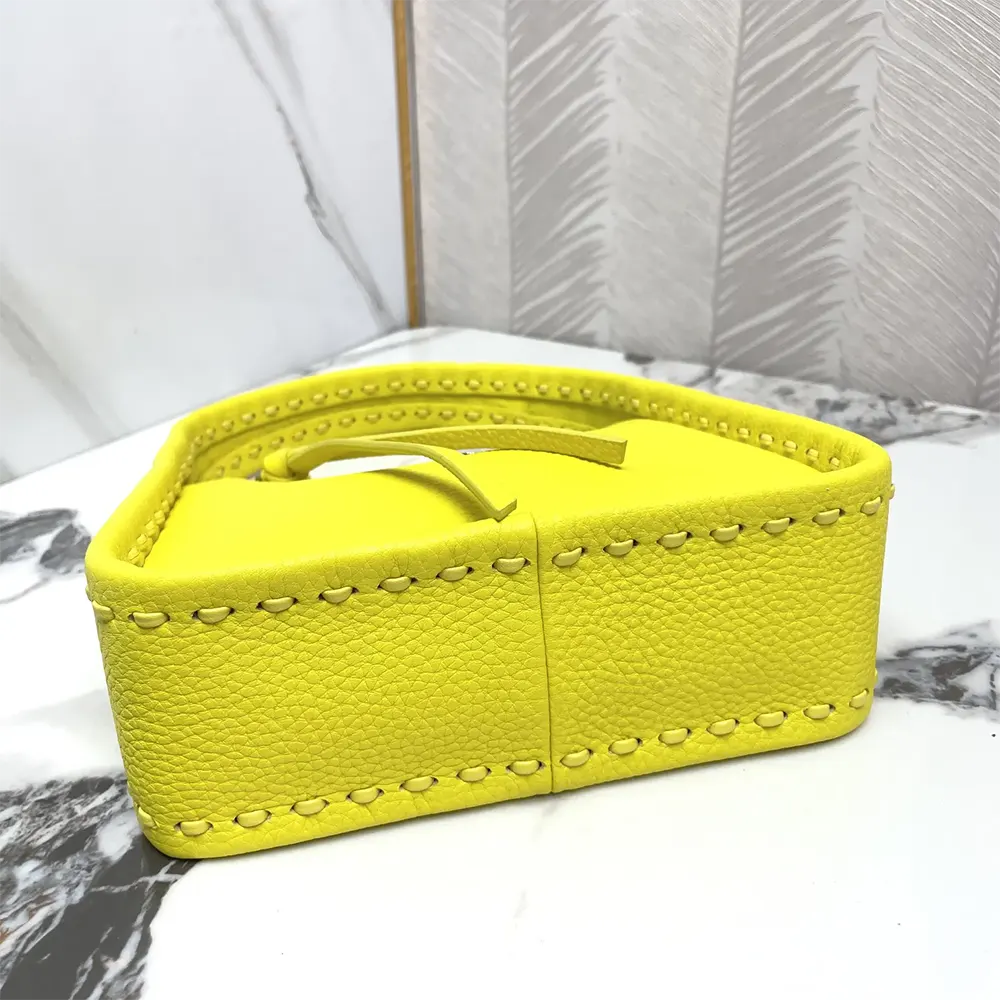 Fendi Women Mini Fendessence Small Acid Yellow Selleria Bag with 264 Hand-sewn Topstitches - image 6