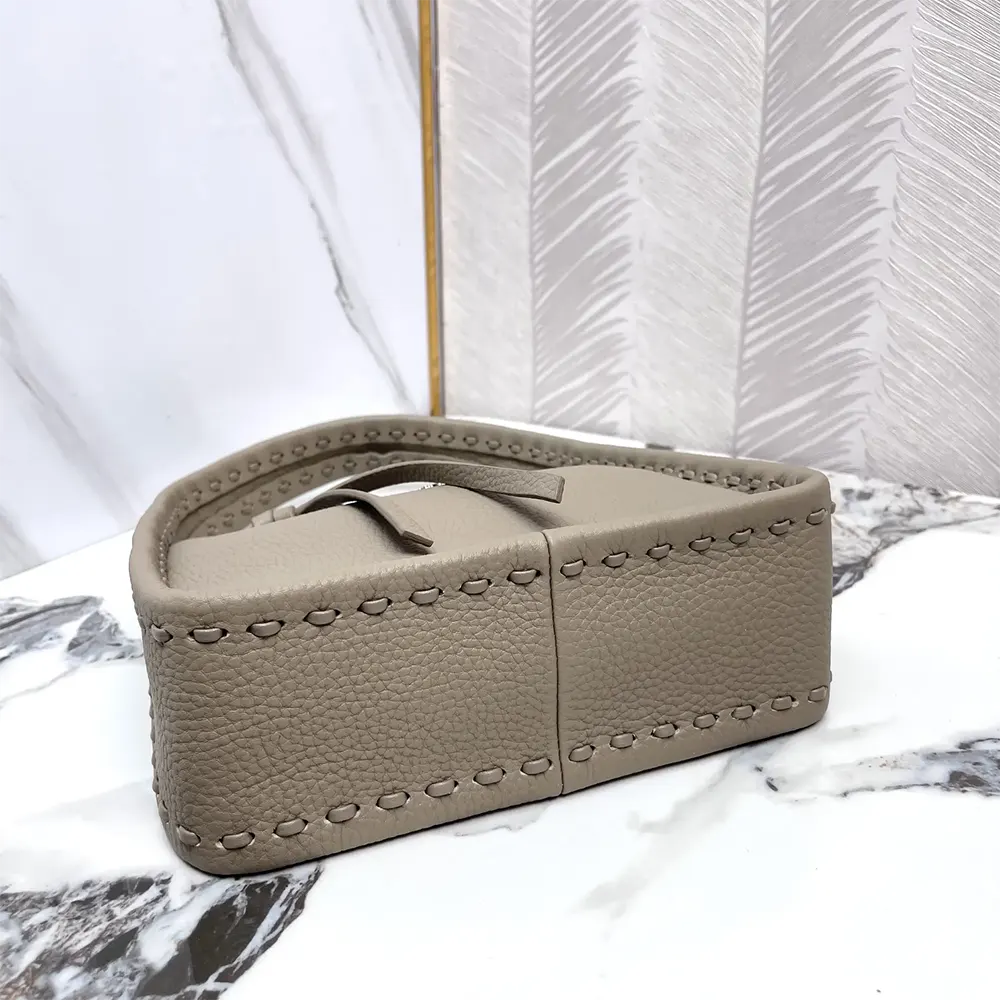Fendi Women Mini Fendessence Small Dove Gray Selleria Bag with 264 Hand-sewn Topstitches - image 5