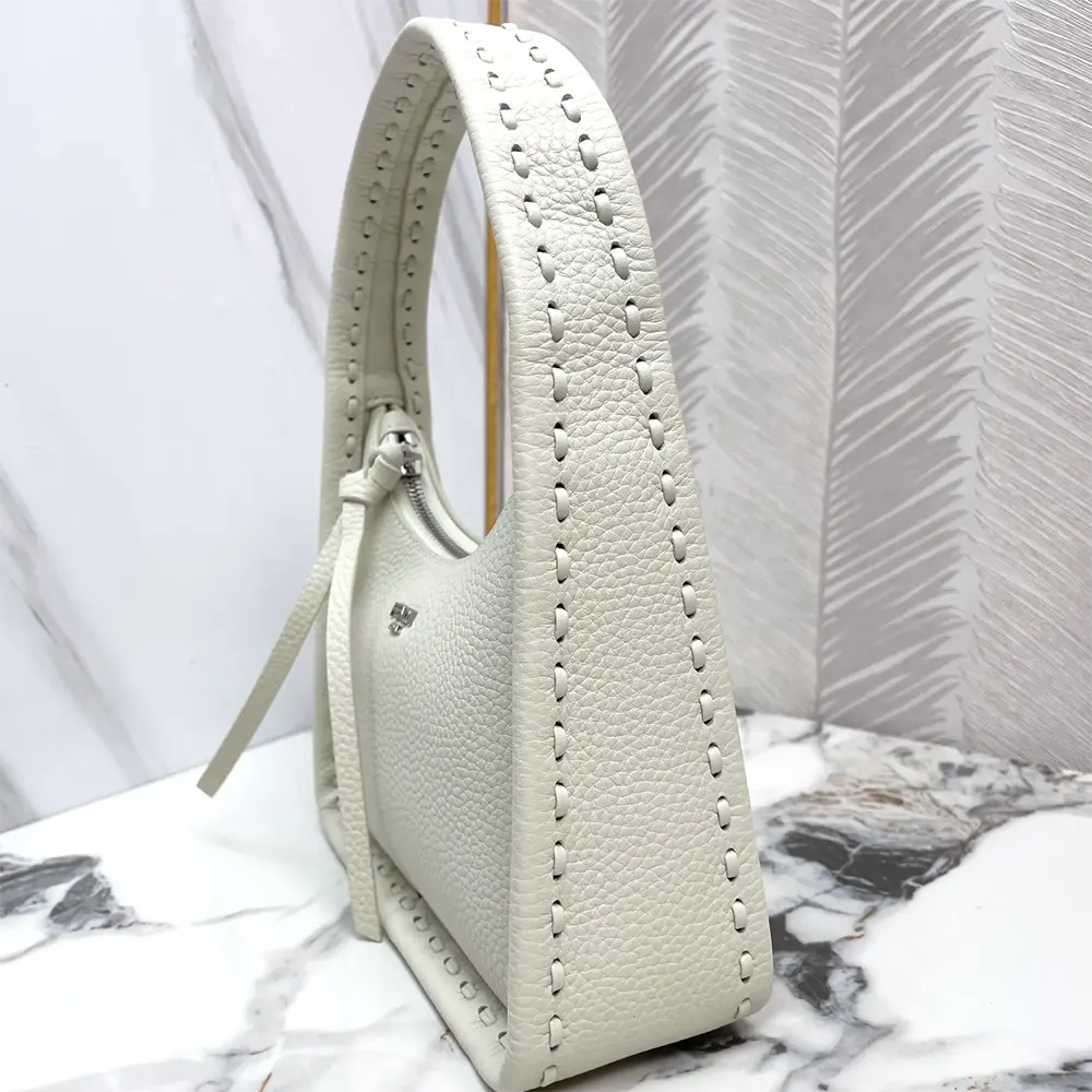Fendi Women Mini Fendessence Small Ice White Selleria Bag with 264 Hand-sewn Topstitches - image 5