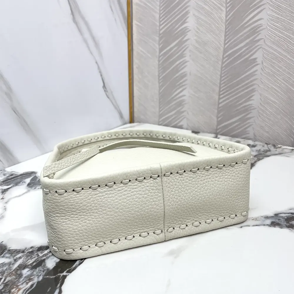 Fendi Women Mini Fendessence Small Ice White Selleria Bag with 264 Hand-sewn Topstitches - image 6