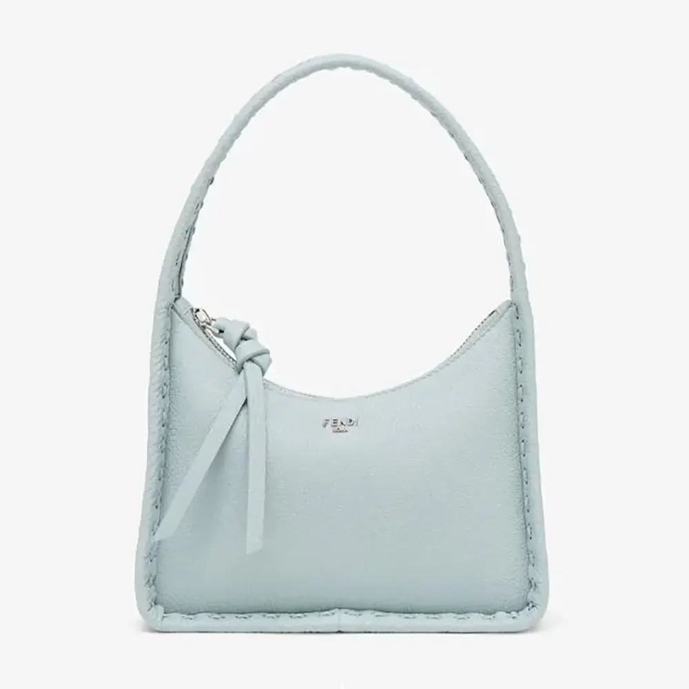 Front view of Fendi Women Mini Fendessence Small Light Blue Selleria Bag
