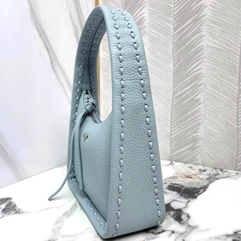 Fendi Women Mini Fendessence Small Light Blue Selleria Bag with 264 Hand-sewn Topstitches - image 5