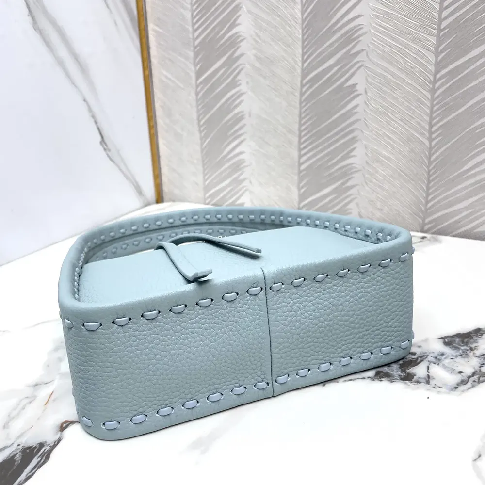 Fendi Women Mini Fendessence Small Light Blue Selleria Bag with 264 Hand-sewn Topstitches - image 6