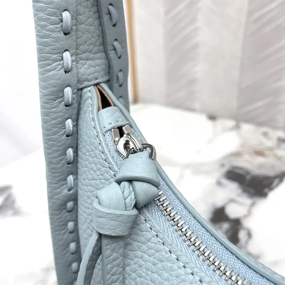 Fendi Women Mini Fendessence Small Light Blue Selleria Bag with 264 Hand-sewn Topstitches - image 9