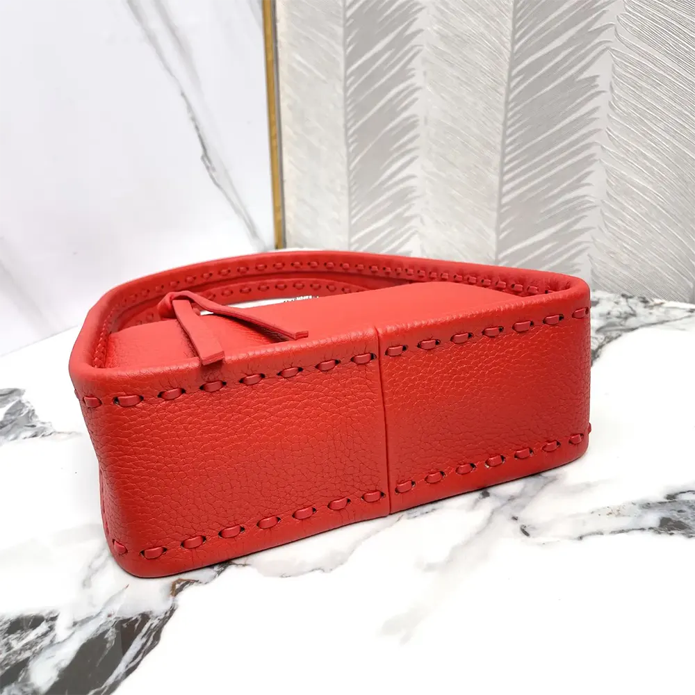Fendi Women Mini Fendessence Small Red Selleria Bag with 264 Hand-sewn Topstitches - image 6