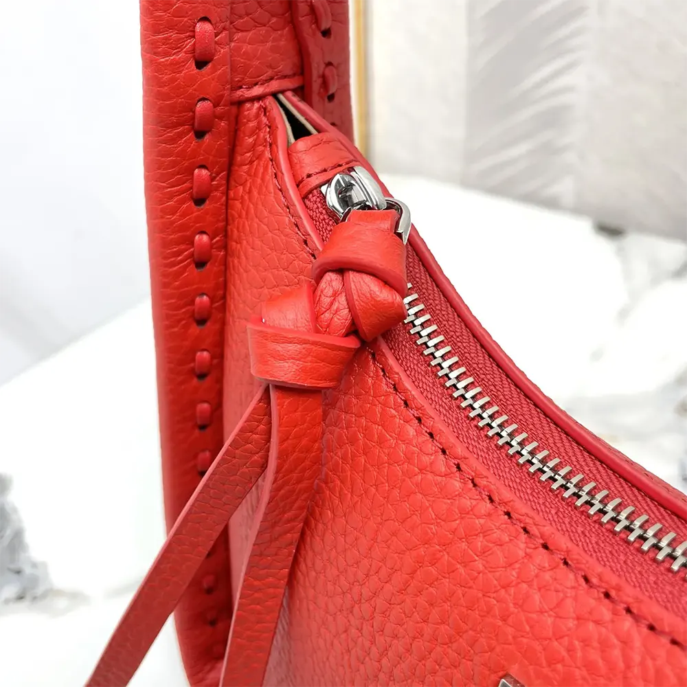 Fendi Women Mini Fendessence Small Red Selleria Bag with 264 Hand-sewn Topstitches - image 8