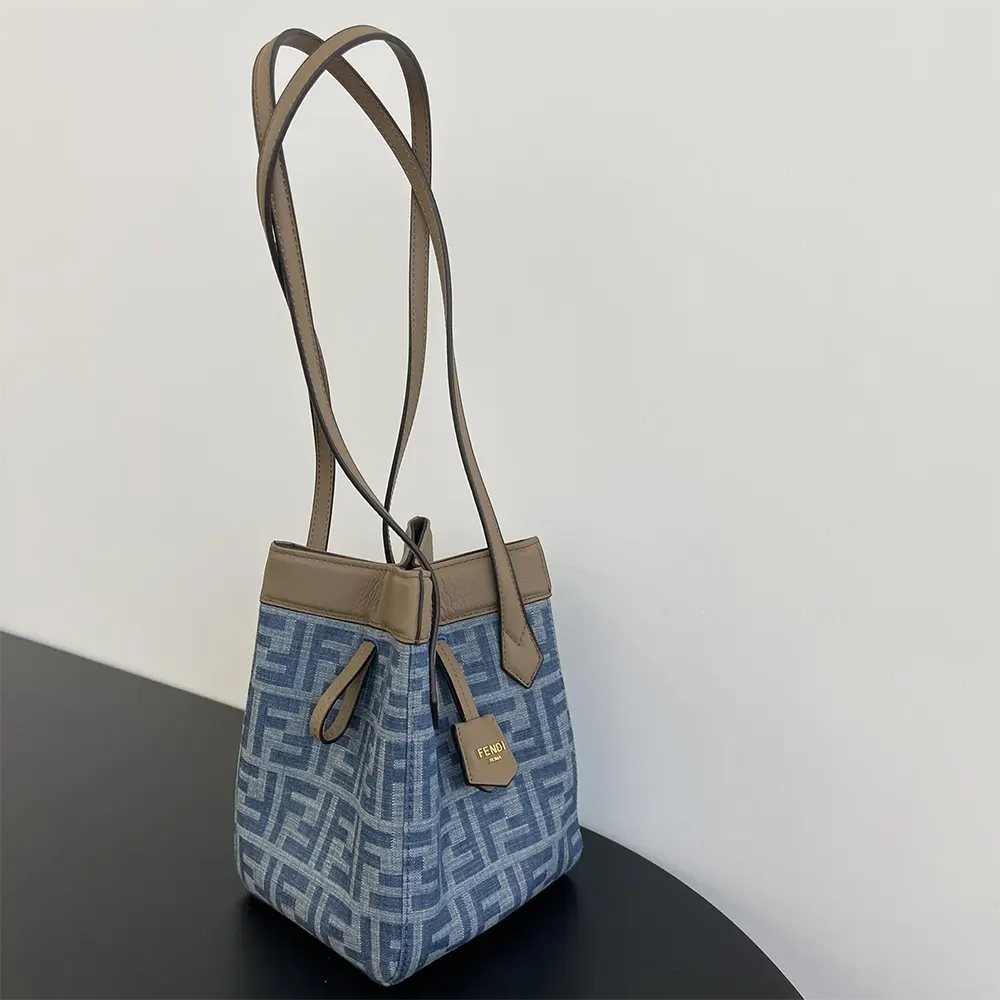 Fendi Women Origami Mini Light Blue FF Denim Fabric Mini Bag that Can be Transformed - image 5