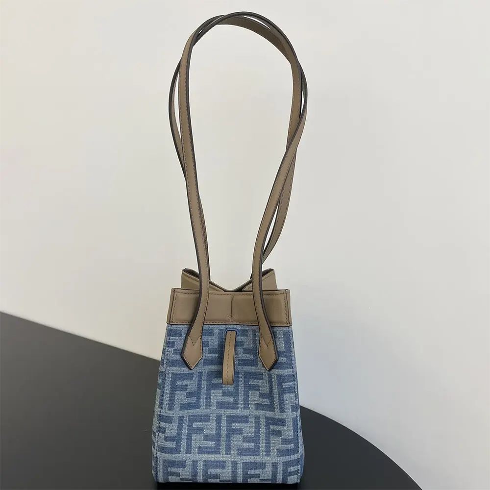 Fendi Women Origami Mini Light Blue FF Denim Fabric Mini Bag that Can be Transformed - image 4