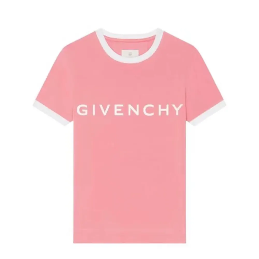 Front view of Givenchy Women Archetype Slim Fit T-shirt in pink