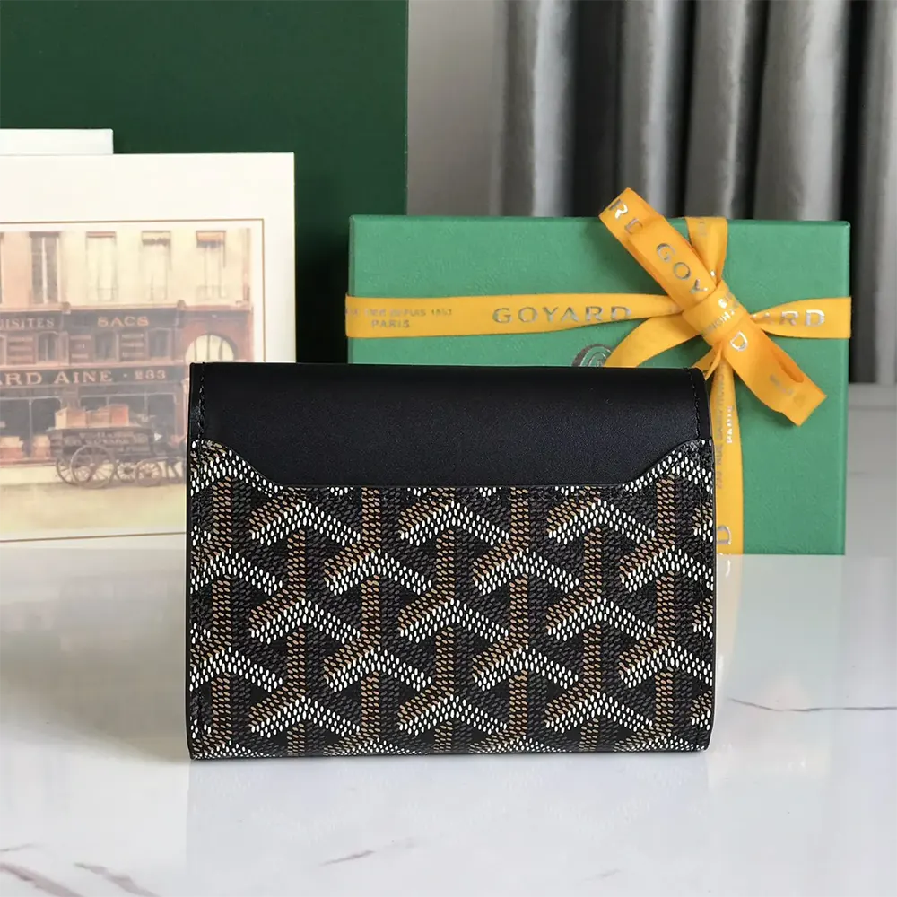 Inside compartments of Goyard Unisex Saint Gabrie Wallet-Black with card slots