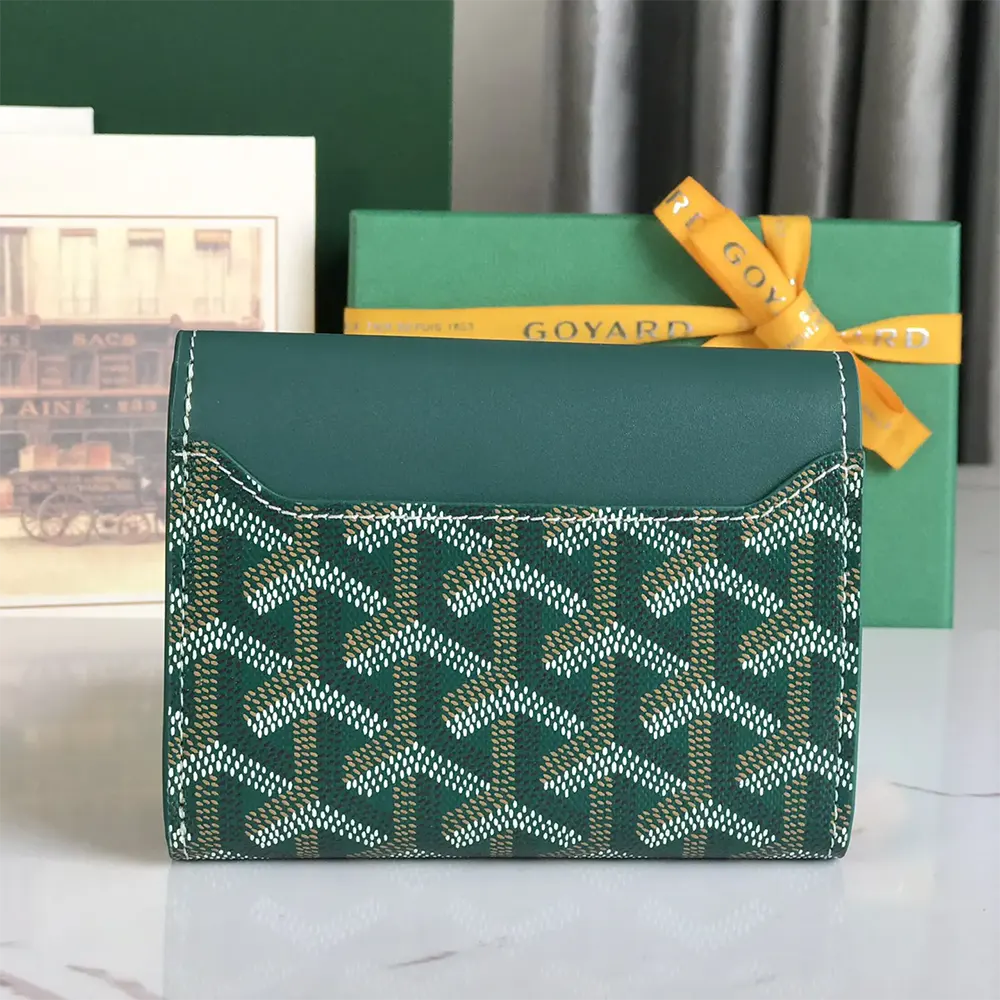 Side profile showing slim silhouette of Goyard Unisex Saint Gabrie Wallet-Green
