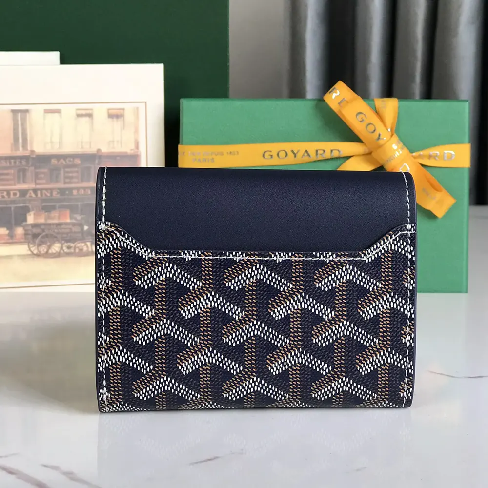 Inside compartments of Goyard Unisex Saint Gabrie Wallet-Navy with card slots