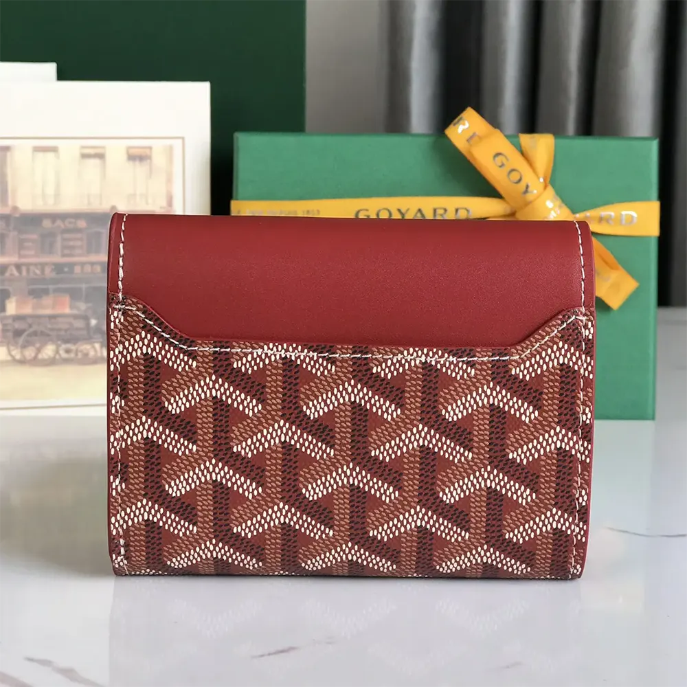 Side profile showcasing slim design of Goyard Unisex Saint Gabrie Wallet-Red