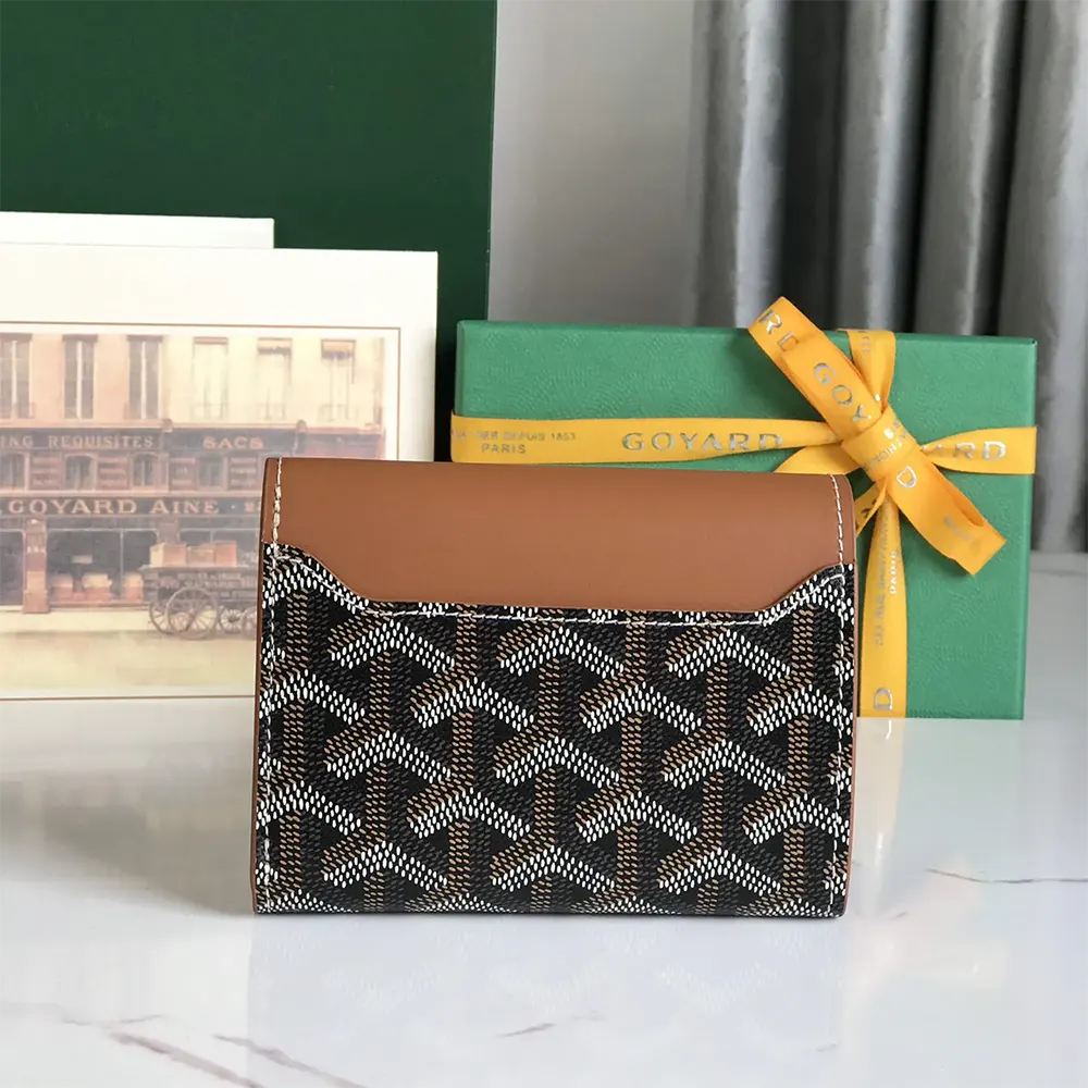 Inside view of Goyard Unisex Saint Gabrie Wallet-Tan with card slots visible