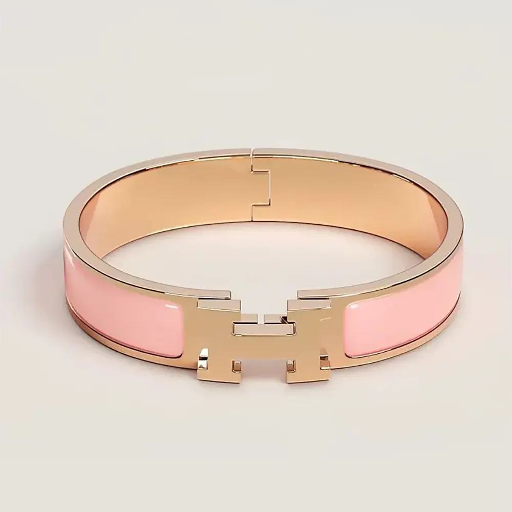 Hermes Unisex Clic H Bracelet-Pink
