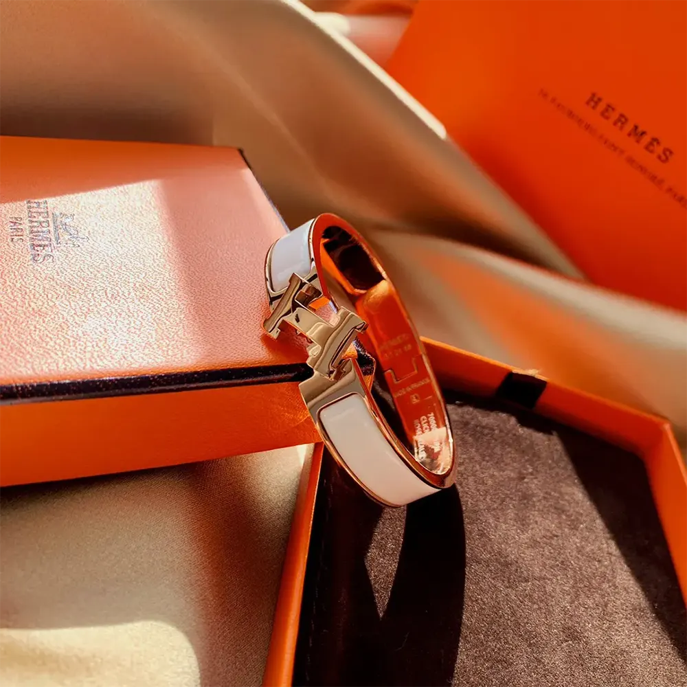 Hermes Unisex Clic H Bracelet-White - image 7