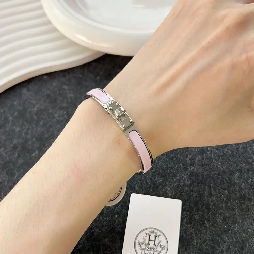 Hermes Unisex Mini Clic Kelly Bracelet-Pink - image 7