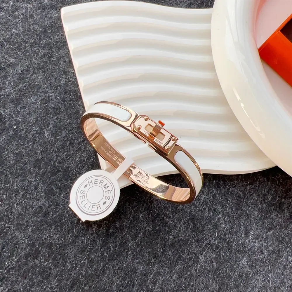 Hermes Unisex Mini Clic Kelly Bracelet-White - image 5