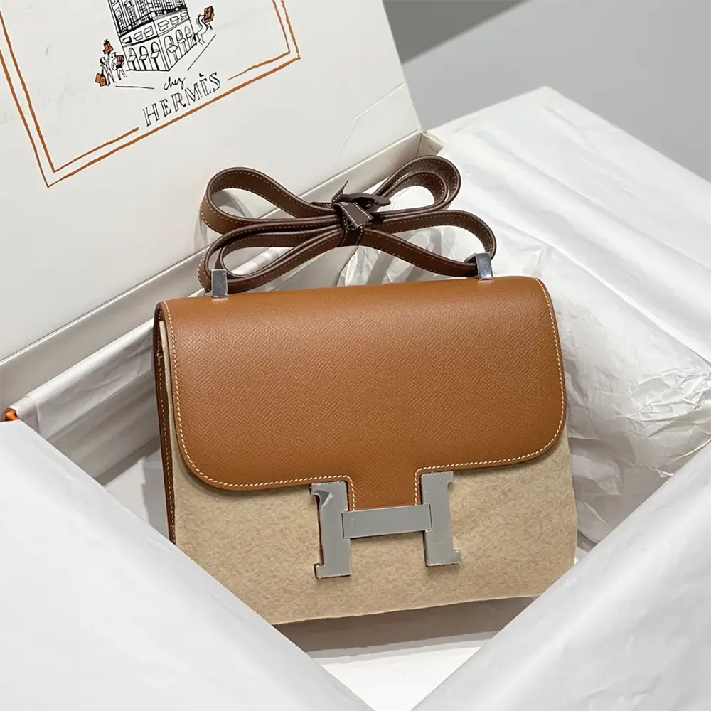 Hermes Women Constance 18 Bag Epsom Leather-Brown/Silver - image 5