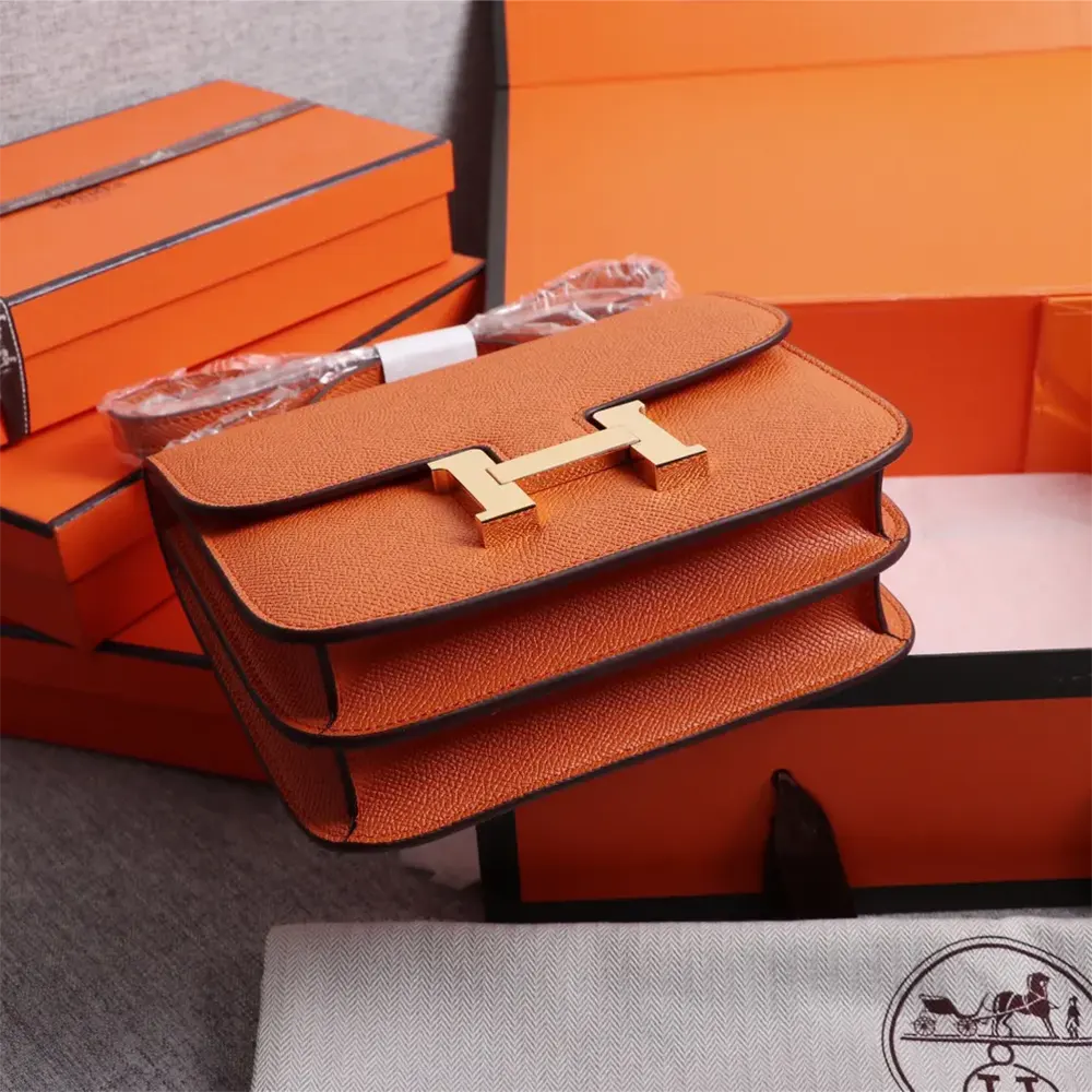 Hermes Women Constance 18 Bag Epsom Leather-Orange/Gold - image 5