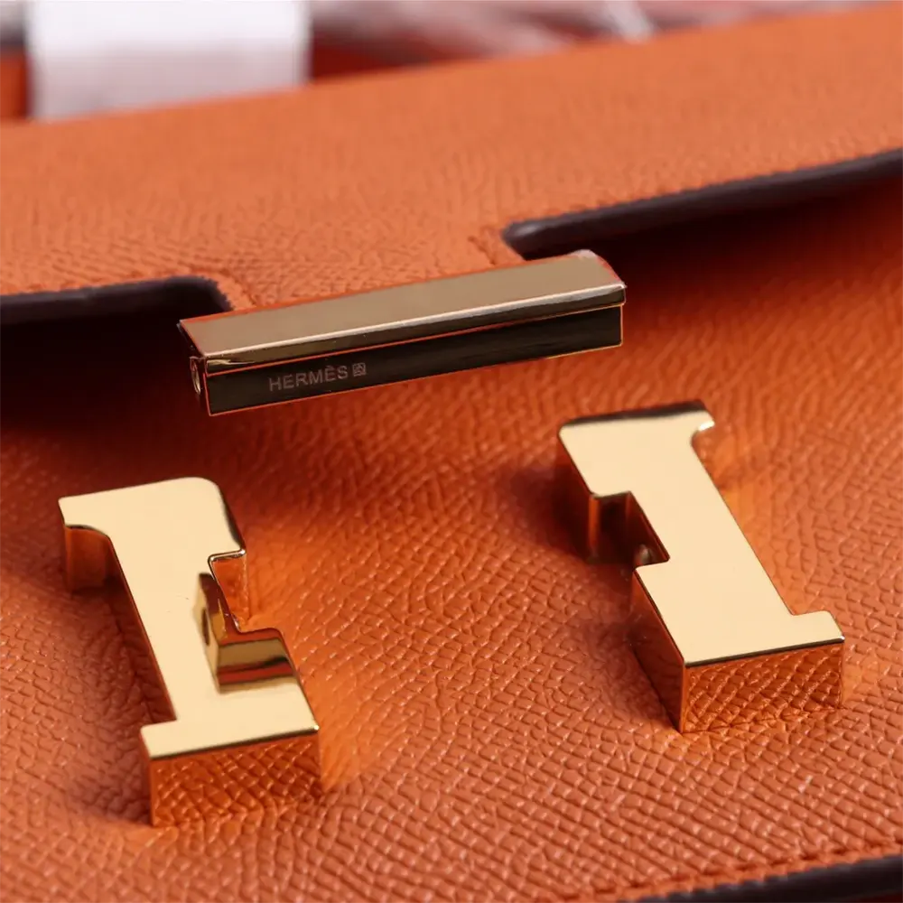 Hermes Women Constance 18 Bag Epsom Leather-Orange/Gold - image 9
