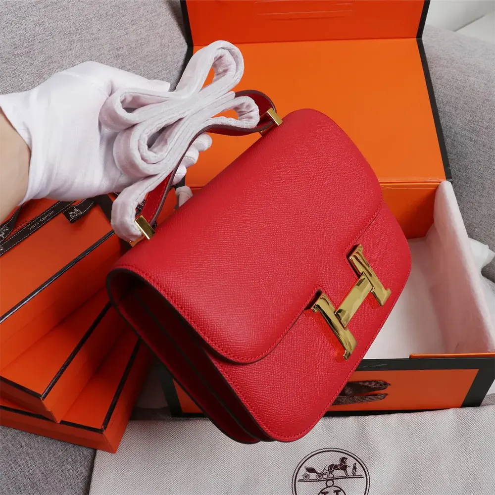Hermes Women Constance 18 Bag Epsom Leather-Red/Gold - image 4