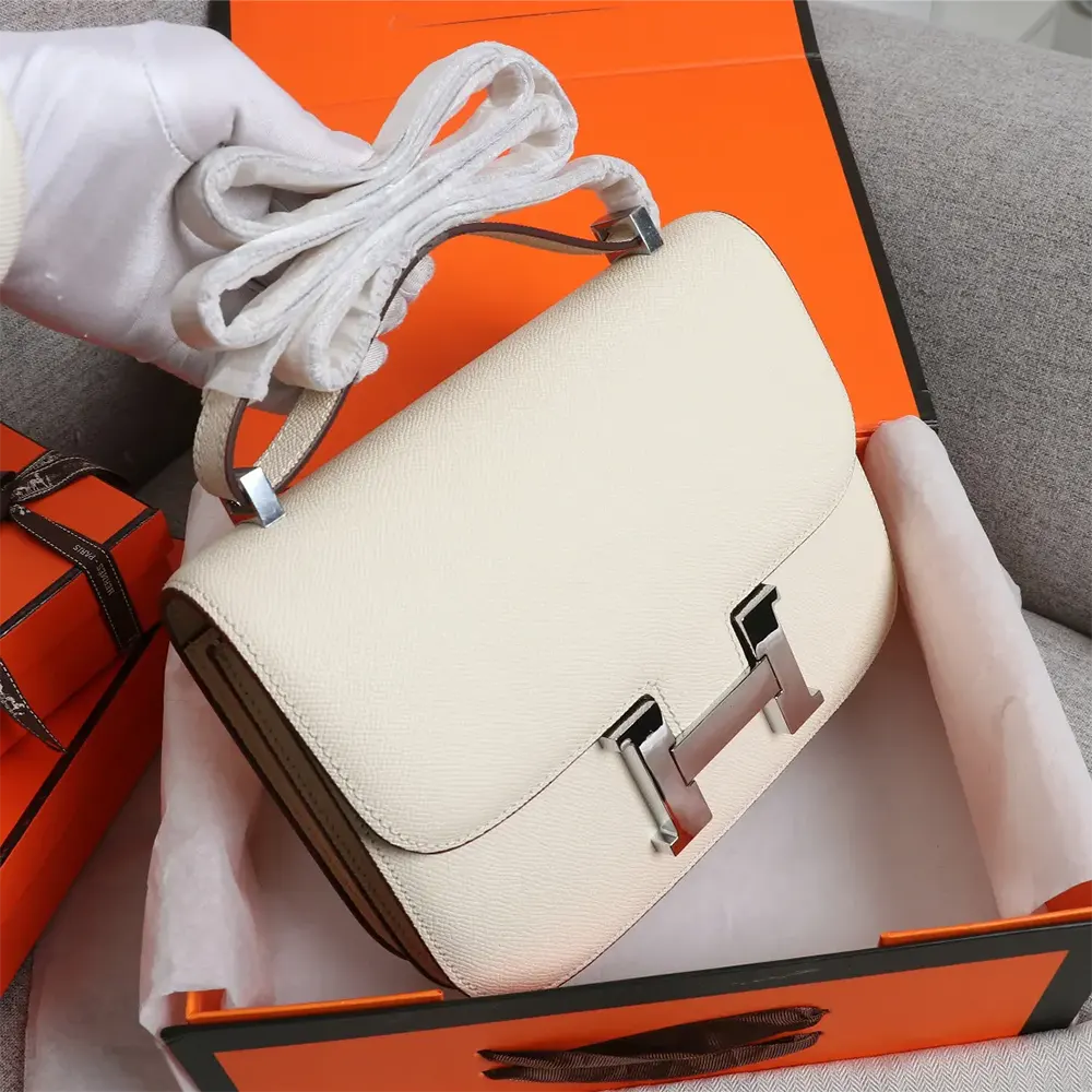Hermes Women Constance 18 Bag Epsom Leather-White/Silver - image 5