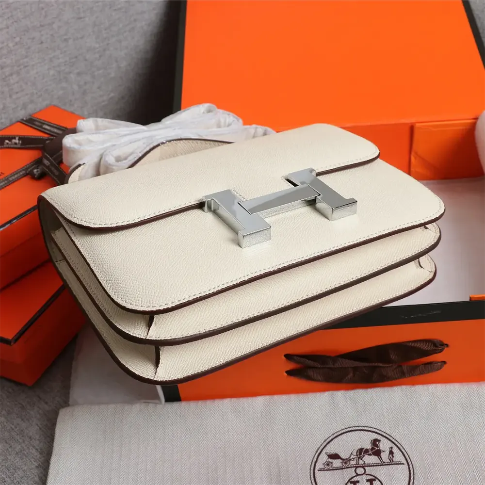 Hermes Women Constance 18 Bag Epsom Leather-White/Silver - image 4