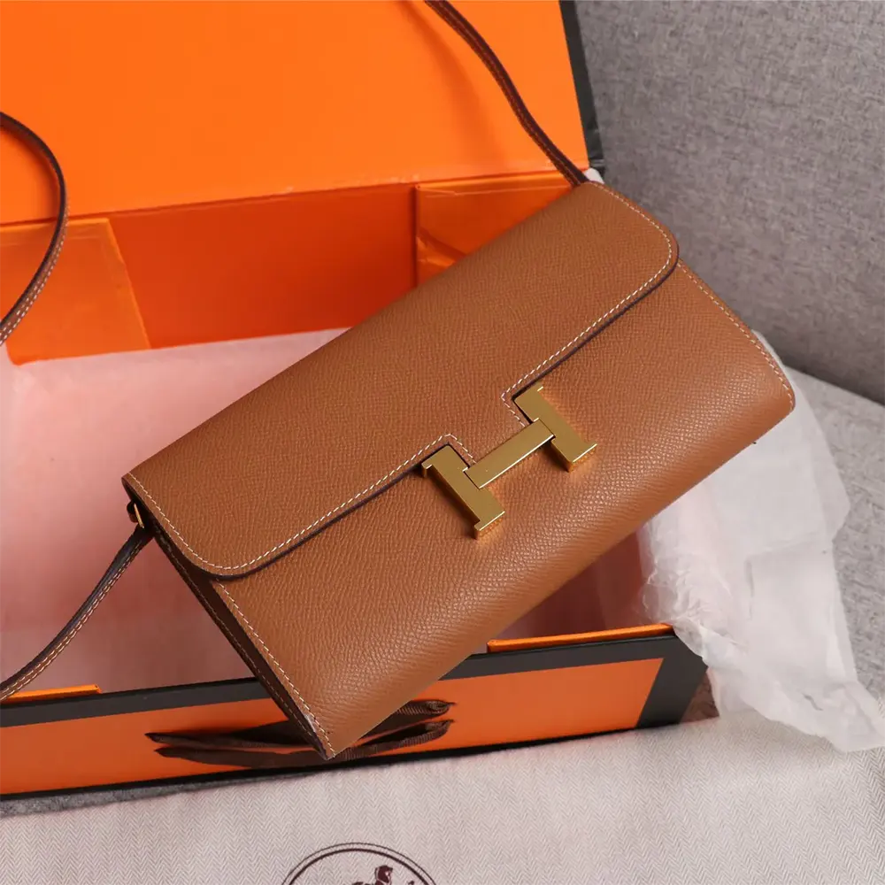Hermes Women Constance Long To Go in Epsom Leather-Brown/Gold - image 4