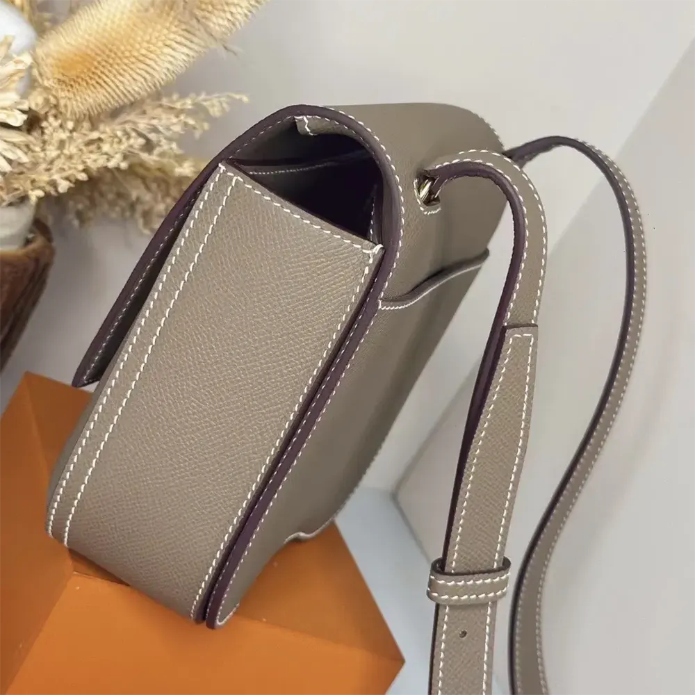 Hermes Women Della Cavalleria Mini Bag Epsom Leather-Grey/Gold - image 5