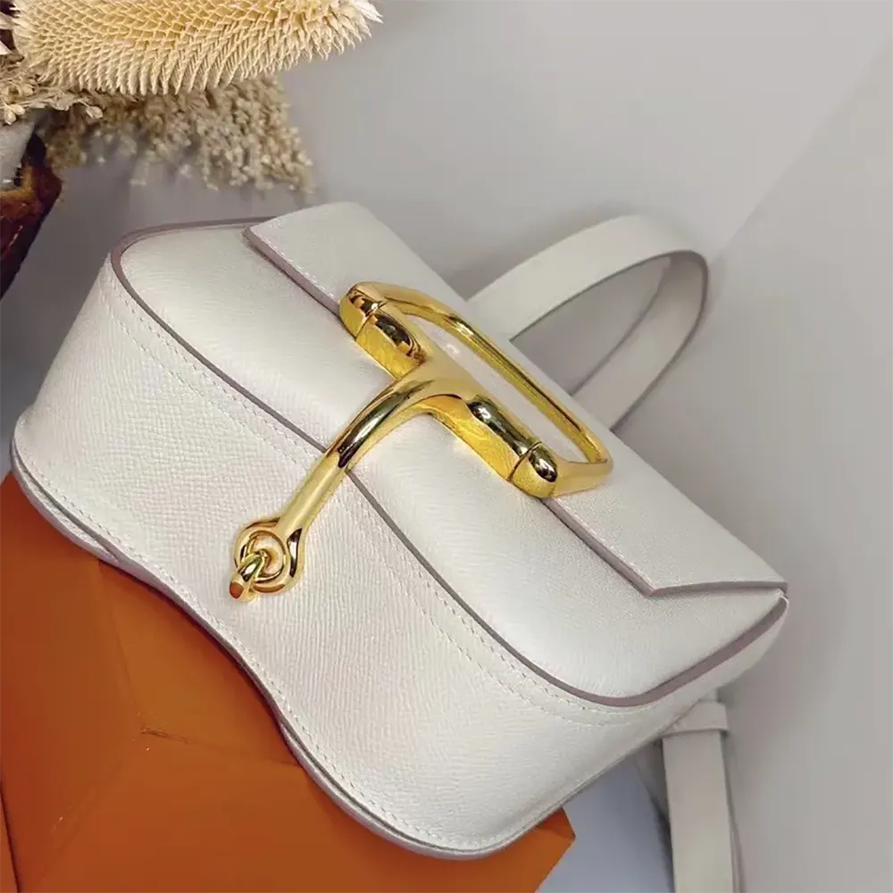 Hermes Women Della Cavalleria Mini Bag Epsom Leather-White/Gold - image 6