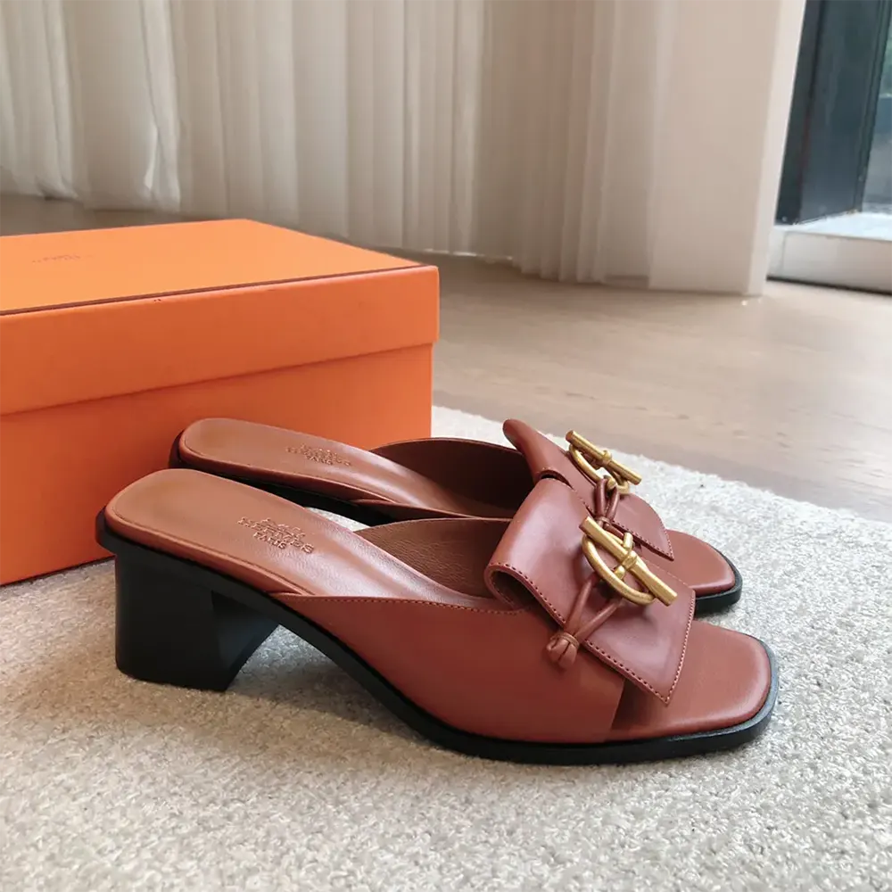 Hermes Women Ilot 50 Sandal in Calfskin Leather-Brown H241142Z - image 5