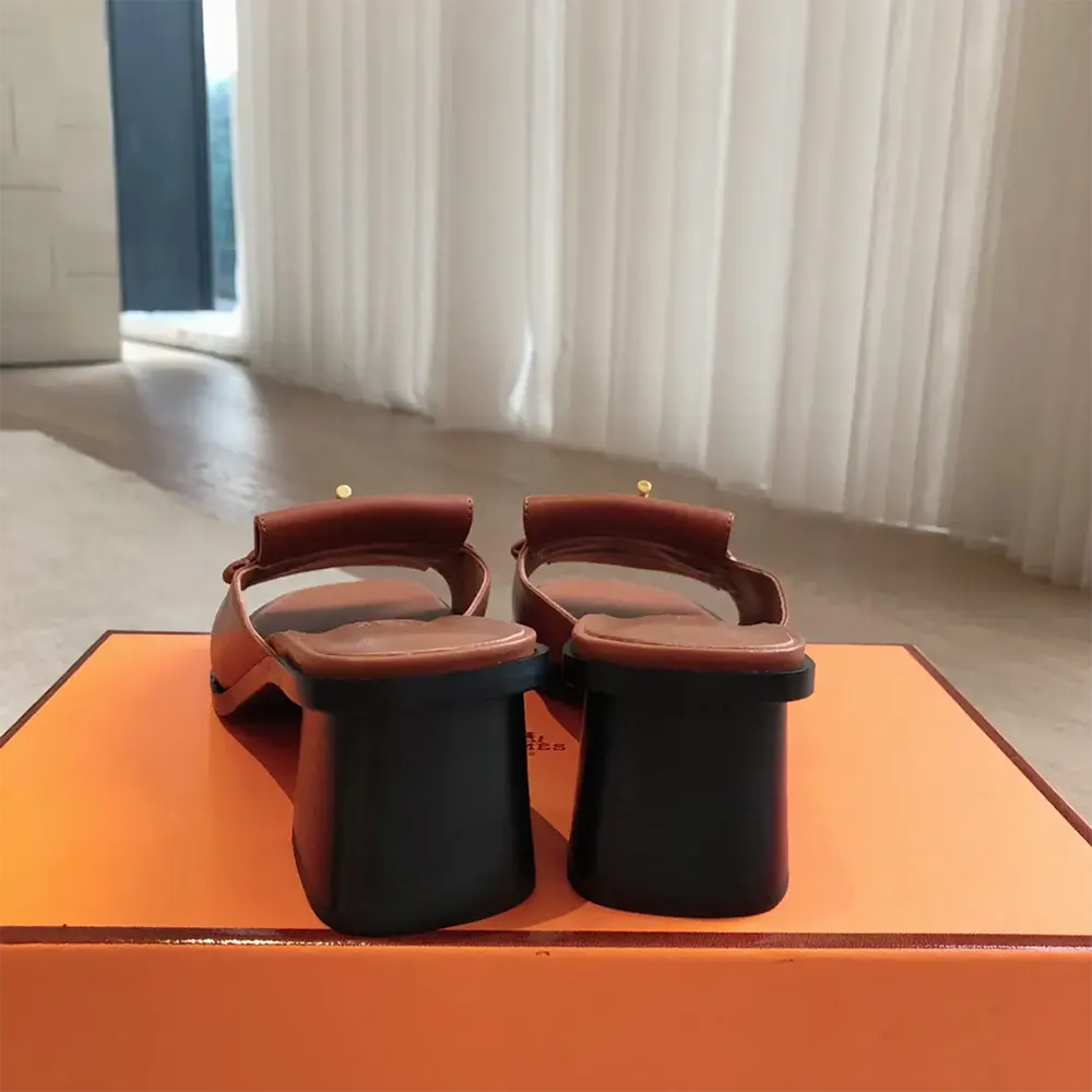 Hermes Women Ilot 50 Sandal in Calfskin Leather-Brown H241142Z - image 9