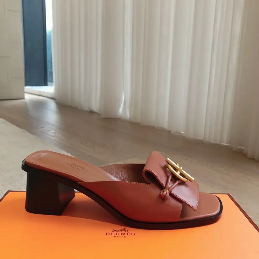 Hermes Women Ilot 50 Sandal in Calfskin Leather-Brown H241142Z - image 6