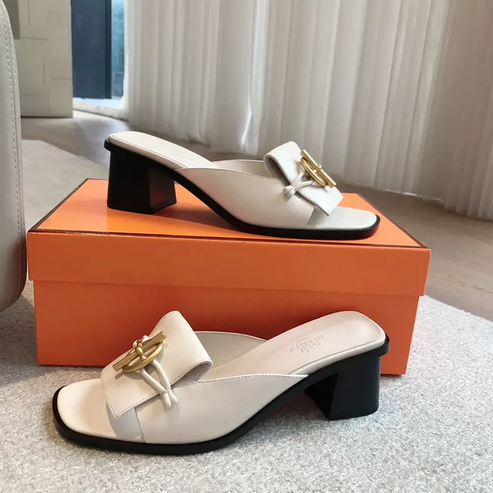 Hermes Women Ilot 50 Sandal in Calfskin Leather-White H241142Z - image 5