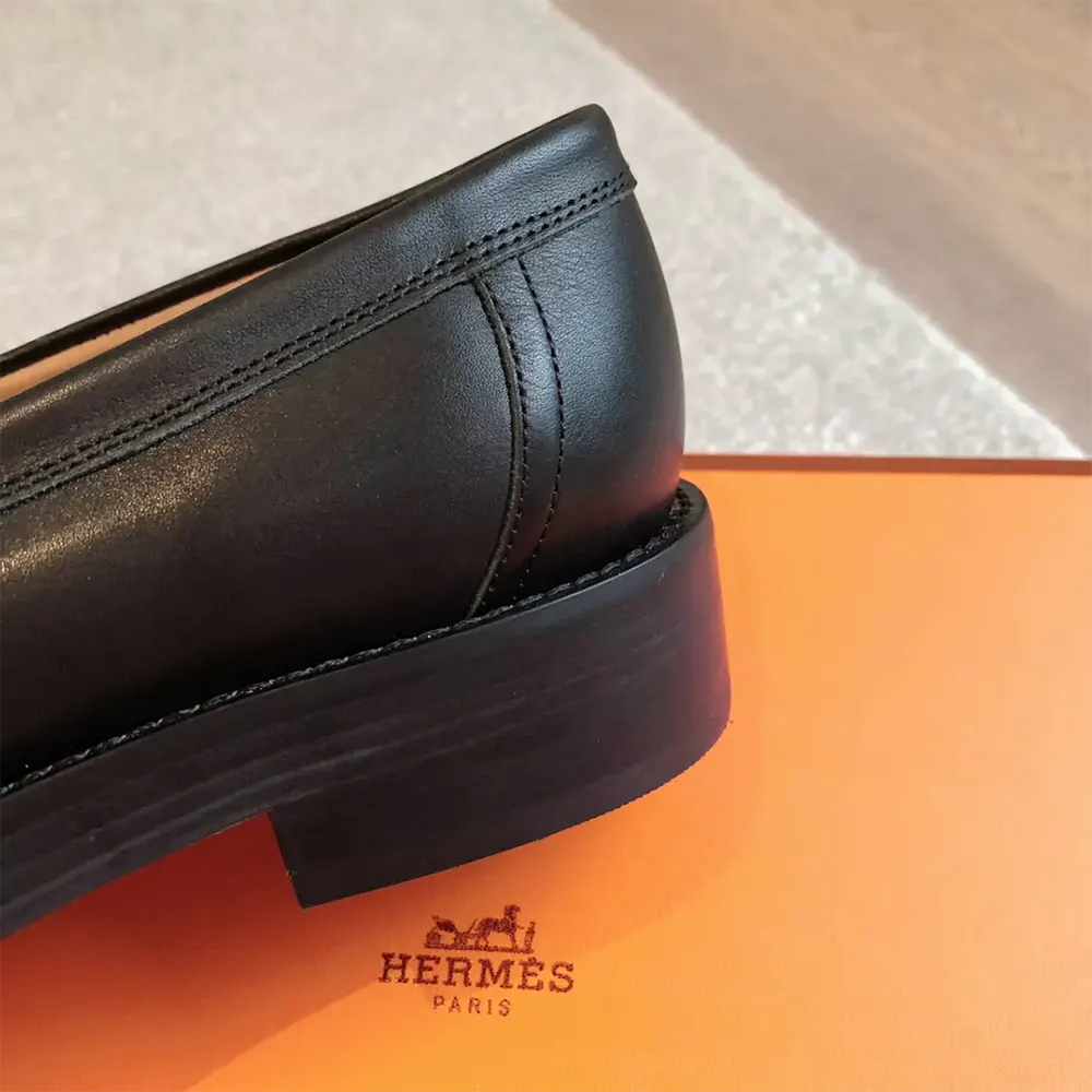 Hermes Women Impact Loafer in Calfskin Leather-Black 241143Z - image 9