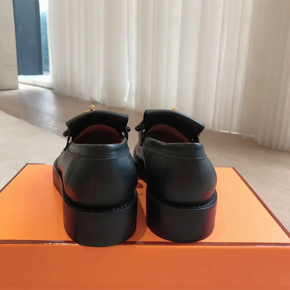 Hermes Women Impact Loafer in Calfskin Leather-Black 241143Z - image 8