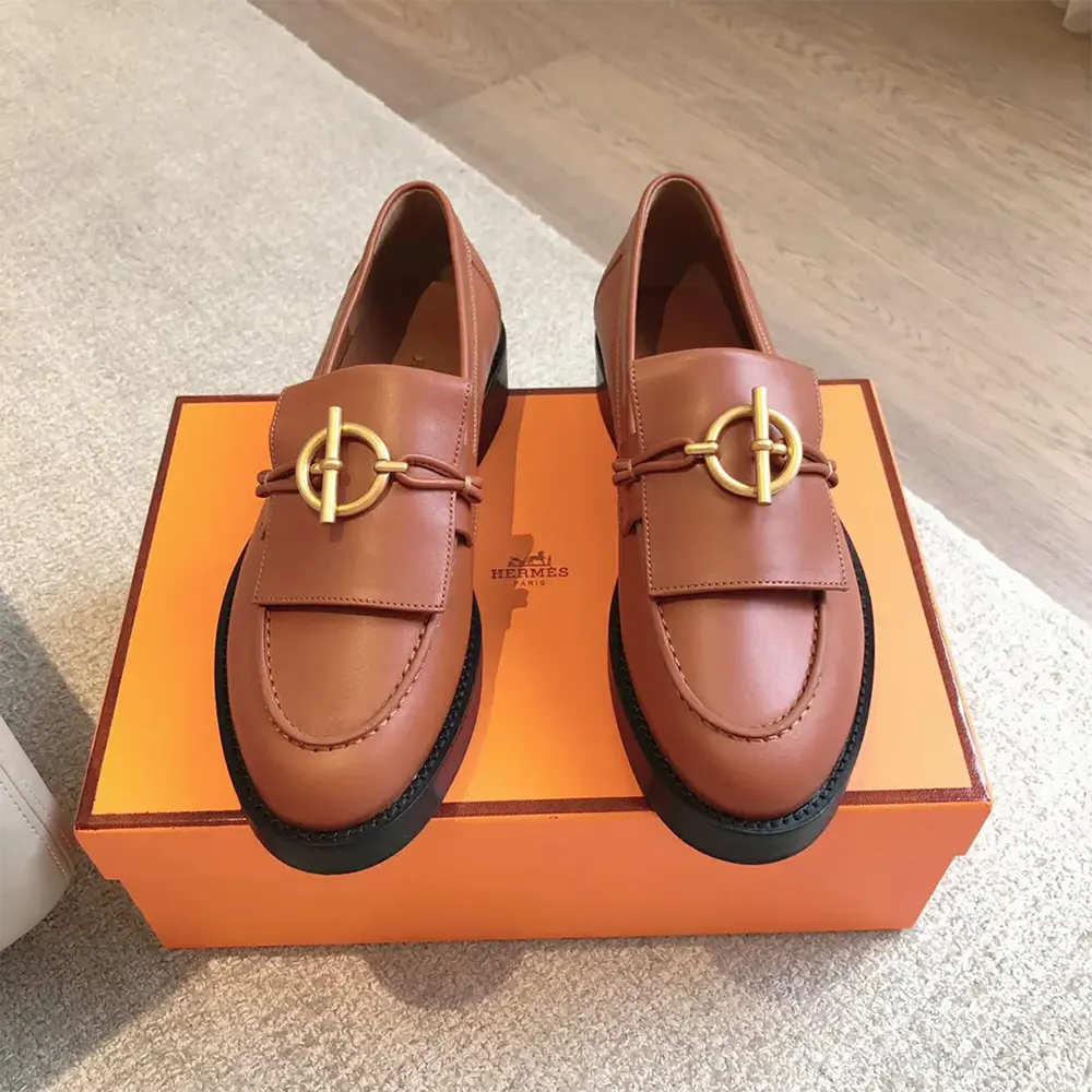 Hermes Women Impact Loafer in Calfskin Leather-Brown 241143Z - image 4