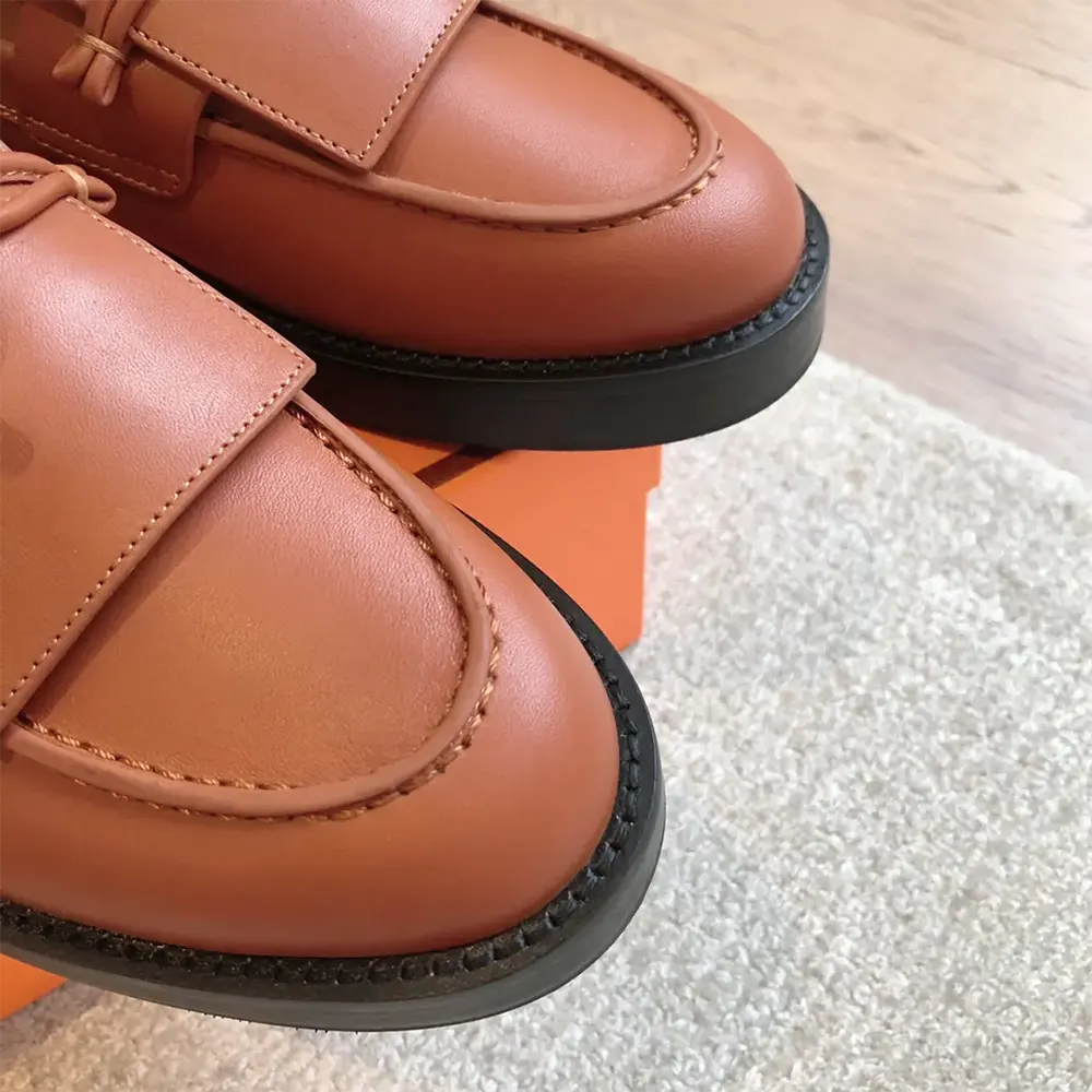 Hermes Women Impact Loafer in Calfskin Leather-Brown 241143Z - image 7