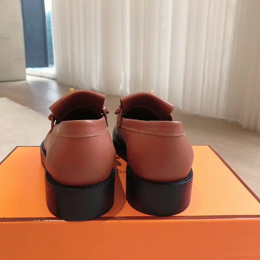 Hermes Women Impact Loafer in Calfskin Leather-Brown 241143Z - image 8